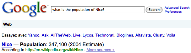 Résultats sémantiques sur Google