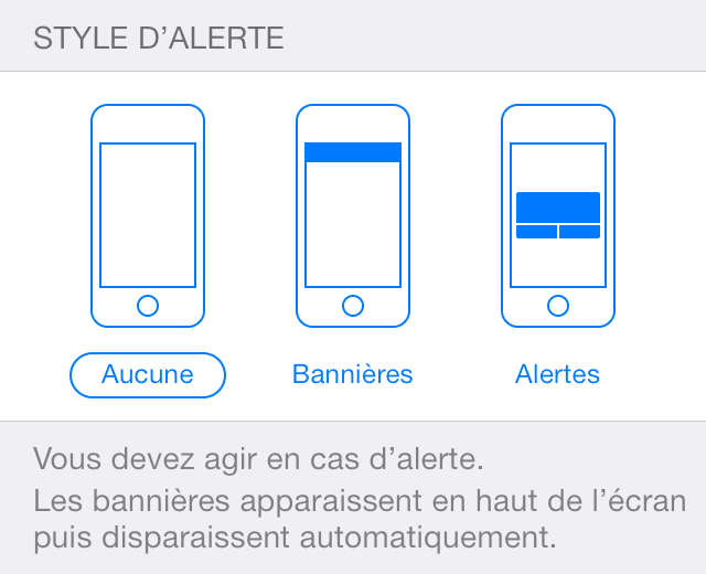 Comment désactiver les notifications iOS sous forme de bannière