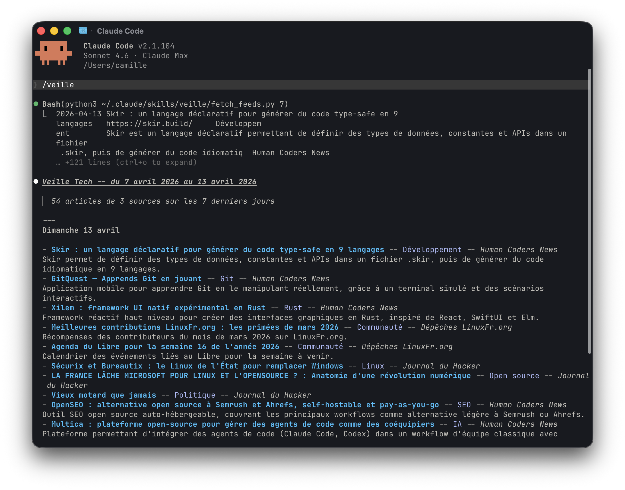 /veille et /digest : faire sa veille techno directement dans Claude Code