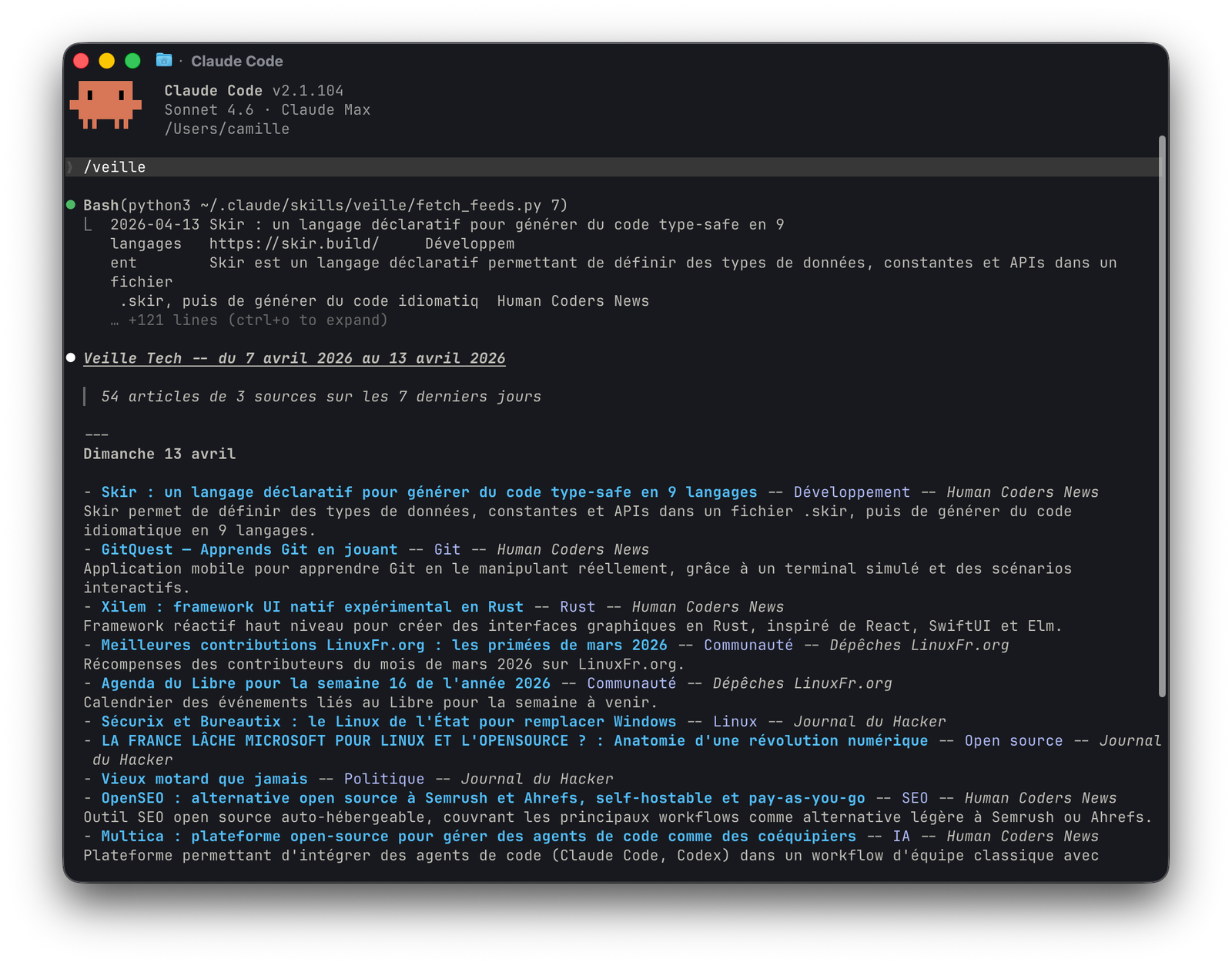 /veille et /digest : faire sa veille techno directement dans Claude Code Image de l'article
