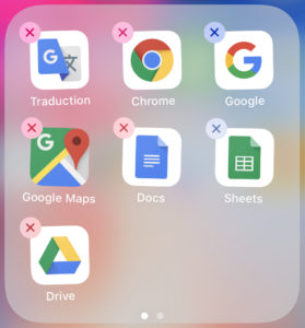 Suppression des applications iOS Google